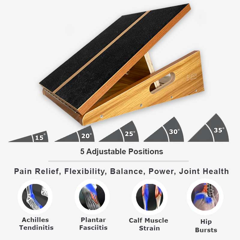 Slant board for pain relief from plantar fasciitis, achilles tendinitis and calf muscles, the BAM slant board is great for calf stretching