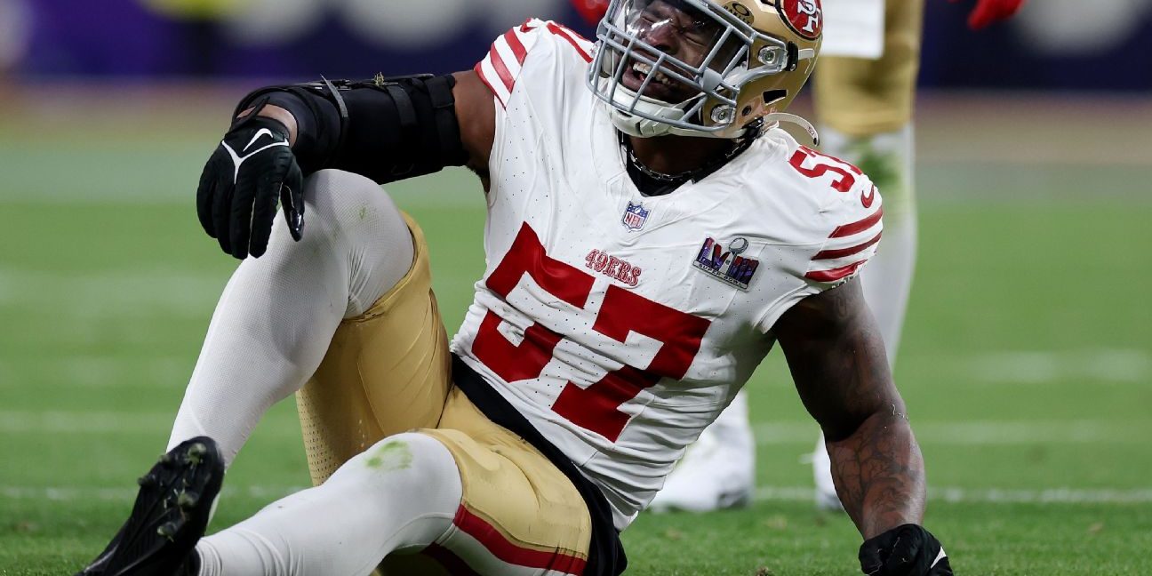 Superbowl LVIII San Fransico 49ers Dre Greenlaw torn achilles