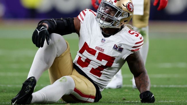 dre-greenlaw-superbowl-achilles-torn Superbowl LVIII San Fransico 49ers Dre Greenlaw torn achilles