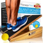 BAM's Physical Therapy slant board for calf stretching. Calf stretcher slant board or wooden incline board for calf stretching, squats or fitness